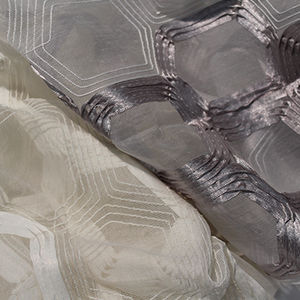 patterned sheer curtain fabric / polyester