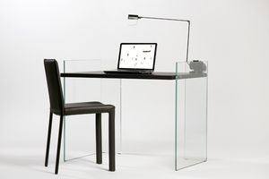 oak desk / glass / contemporary