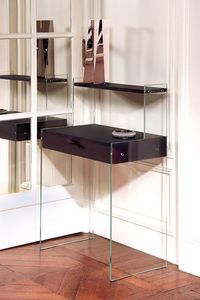 oak desk / glass / contemporary