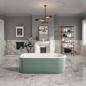 free-standing bathtub / oval / cast iron