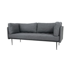 contemporary sofa / solid wood / steel / stainless steel
