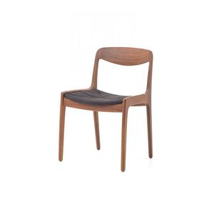 Scandinavian design chair / upholstered / solid wood / rope