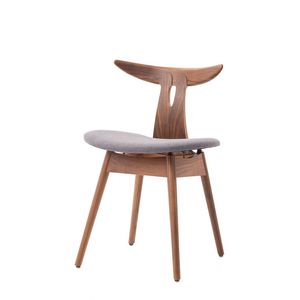 Scandinavian design chair / upholstered / solid wood