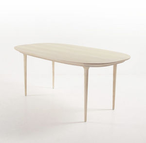 contemporary dining table / wooden / oval