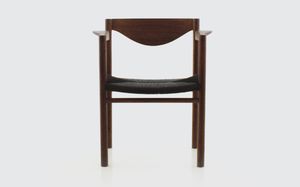 Scandinavian design chair / with armrests / wooden / commercial