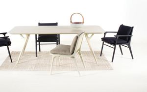Scandinavian design dining table / wooden / rectangular