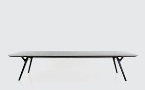 Scandinavian design conference table / wooden / rectangular