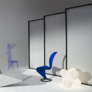 contemporary chair / upholstered / wool / cast iron