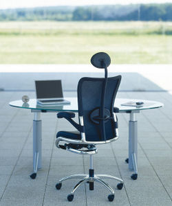 contemporary executive chair / fabric / leather / swivel