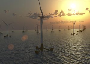 horizontal-axis wind turbine / three-bladed / offshore