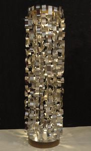 original design light column / stainless steel / LED / indoor