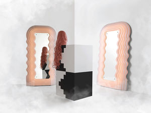 free-standing mirror / contemporary / wooden / by Ettore Sottsass