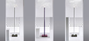 floor-standing lamp / contemporary / steel