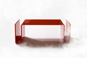 contemporary coffee table / methacrylate / rectangular / with storage compartment