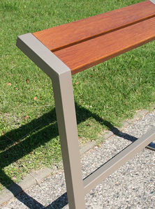 stand-up bench / public / contemporary / oak