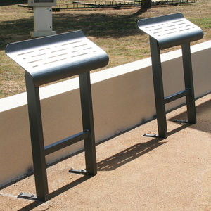 stand-up bench / public / contemporary / steel