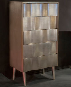 contemporary chiffonier / lacquered wood / silver