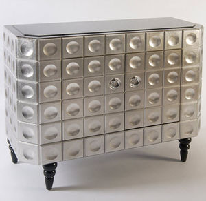 traditional sideboard / varnished wood / silver