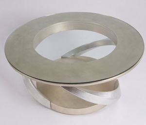 coffee table / Art Deco / glass / sheet metal