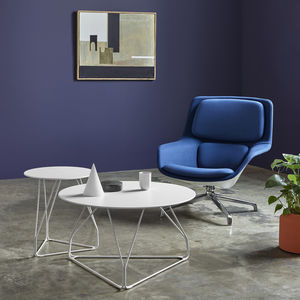 contemporary visitor armchair / fabric / high-back / with armrests