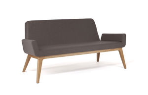 contemporary sofa / for reception areas / oak / fabric