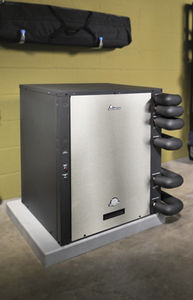 solar water heater / free-standing / vertical / with boiler connection