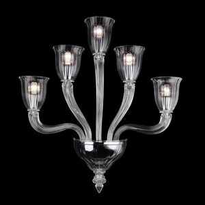 contemporary wall light / crystal / blown glass / metal