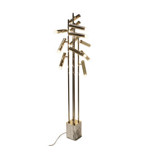 floor-standing lamp / contemporary / gold-plated brass / marble