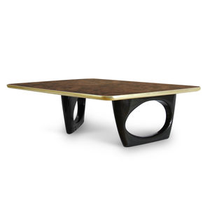 contemporary coffee table / walnut / lacquered wood / wood veneer