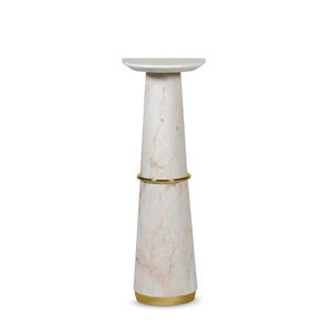 contemporary high occasional table / brass / marble / custom