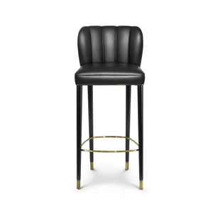 contemporary bar chair / upholstered / with footrest / synthetic leather