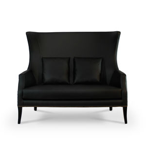 contemporary sofa / synthetic leather / 2-person / high back