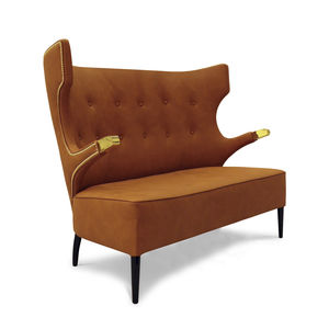 contemporary sofa / synthetic leather / 2-person / high back