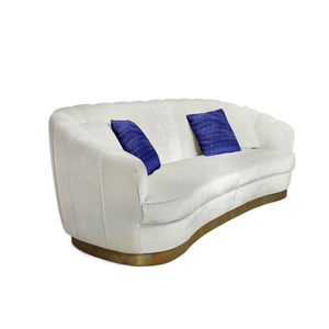 contemporary sofa / velvet / brass / 3-seater