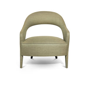 contemporary armchair / fabric / beige