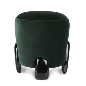 contemporary stool / velvet / custom / green