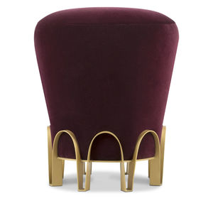 contemporary stool / velvet / brass