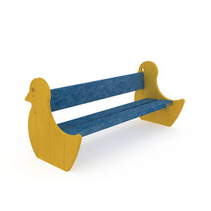 garden bench / contemporary / recycled plastic / with backrest