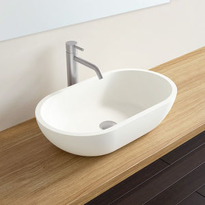 countertop washbasin / oval / stone resin / contemporary