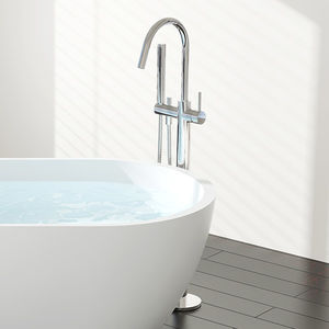 washbasin mixer tap / for bathtubs / floor-mounted / chrome-plated brass
