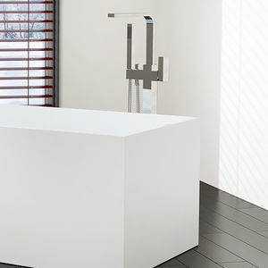 washbasin mixer tap / for bathtubs / floor-mounted / chrome-plated brass