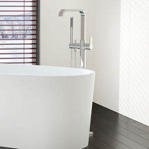 washbasin mixer tap / for bathtubs / floor-mounted / chrome-plated brass