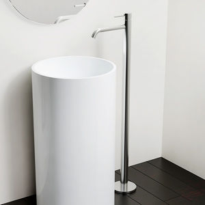 washbasin mixer tap / for bathtubs / floor-mounted / chrome-plated brass