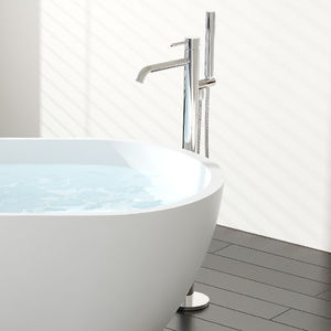 washbasin mixer tap / for bathtubs / floor-mounted / chrome-plated brass
