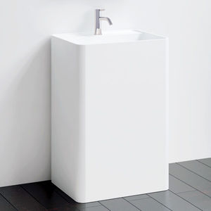 free-standing washbasin / rectangular / stone resin / contemporary