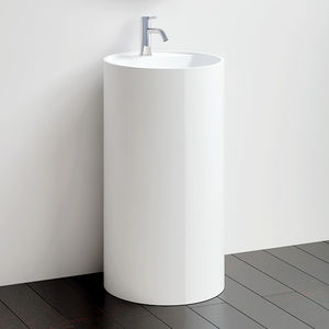 free-standing washbasin / round / stone resin / contemporary