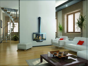 gas heating stove / contemporary / metal / wall-mounted