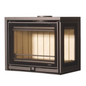 wood fireplace insert / corner