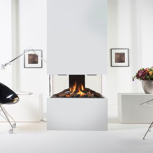 gas heating stove / contemporary / 3-sided / corner