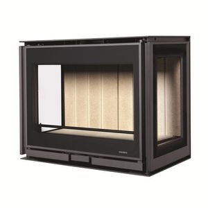 wood fireplace insert / corner / 3-sided